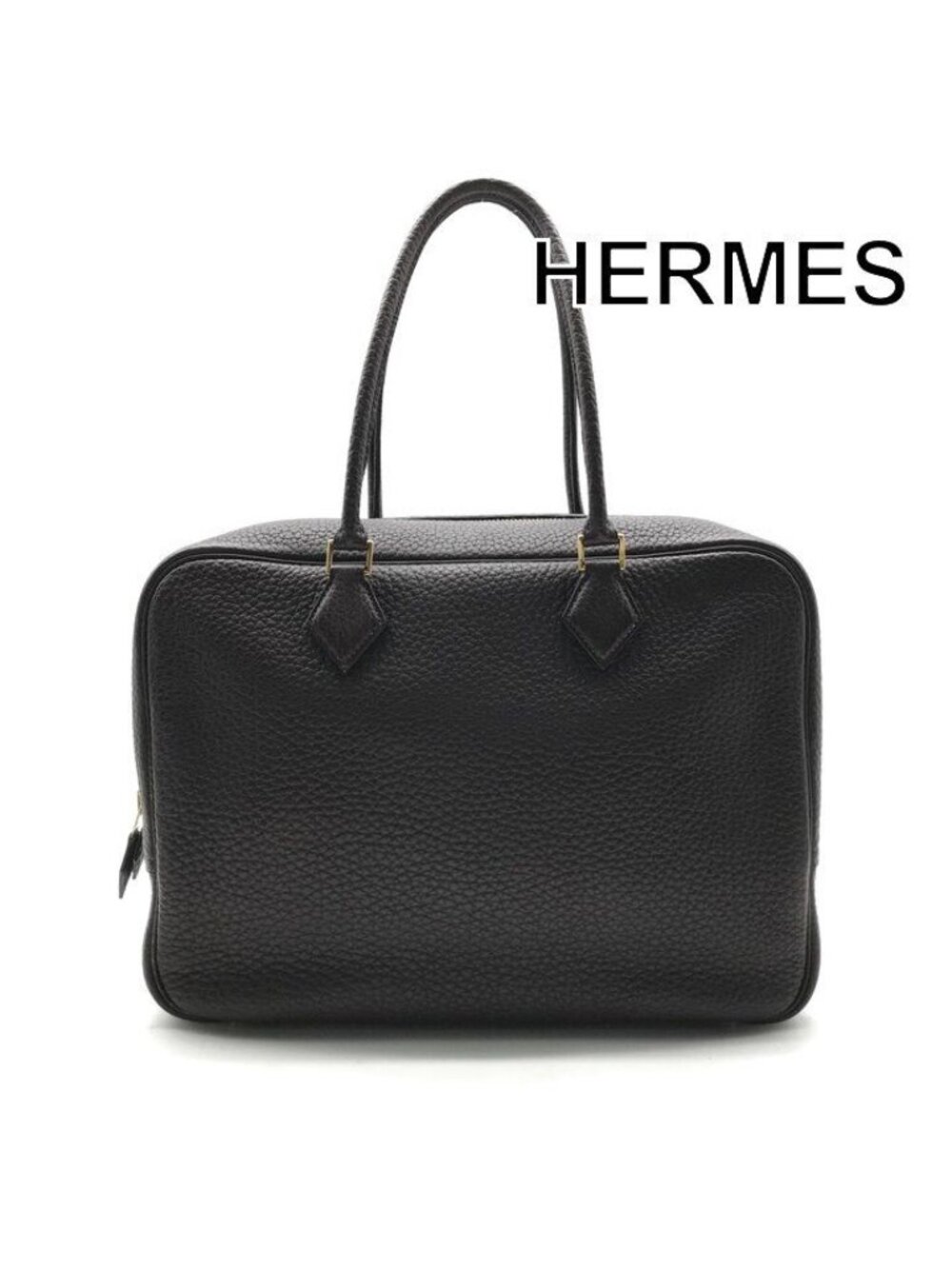 Hermes Plume 32 Fjord Gold Hand Bag Chocolat Bag